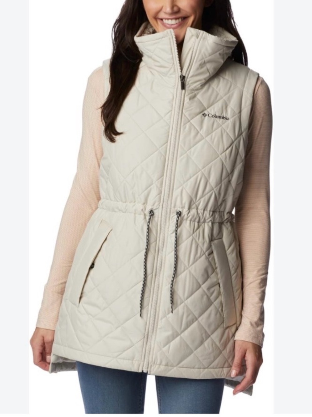 Columbia Women's Copper Crest Mid Quilted Vest size XL Ivory white